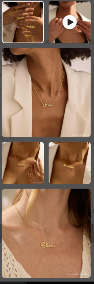 Custom Name Necklace – 18K Gold Plated
